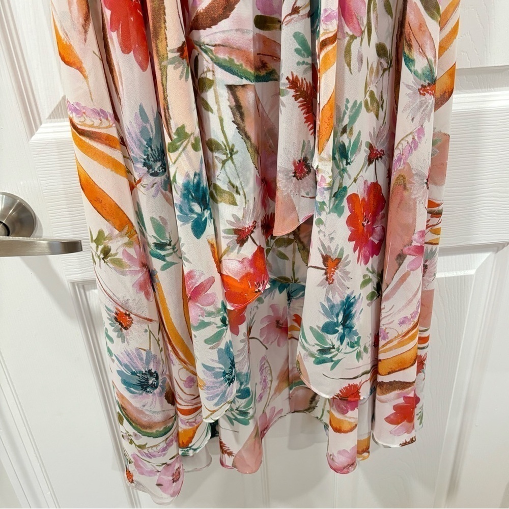 NWT Calvin Klein Floral Surplice Midi Dress Women's Size 2 - Picture 6 of 7